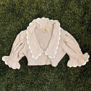 Fashion Brand Company Cartoon Blouse in Natural Linen